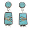 Southwestern Turquoise And Opal Inlay Earrings EX32477